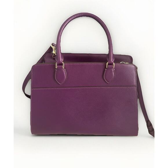 Kate Spade Ripe Plum Madison Saffiano Leather Medium Purple Bag Satchel EUC - Picture 14 of 15
